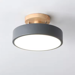 Aurora Plafondlamp – Scandinavische Stijl met Houten Plafond Plaat