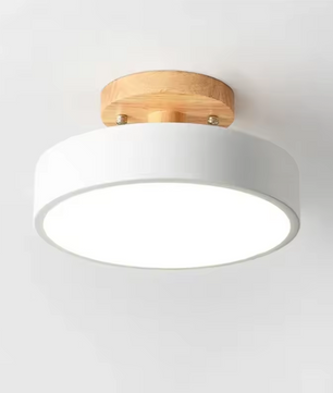Aurora Plafondlamp – Scandinavische Stijl met Houten Plafond Plaat