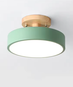 Aurora Plafondlamp – Scandinavische Stijl met Houten Plafond Plaat