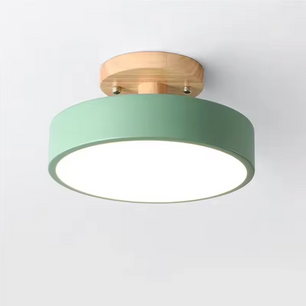 Aurora Plafondlamp – Scandinavische Stijl met Houten Plafond Plaat