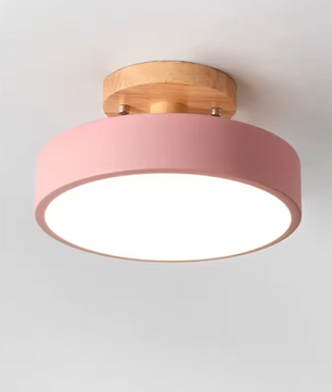 Aurora Plafondlamp – Scandinavische Stijl met Houten Plafond Plaat