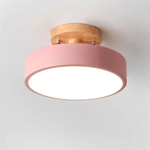 Aurora Plafondlamp – Scandinavische Stijl met Houten Plafond Plaat