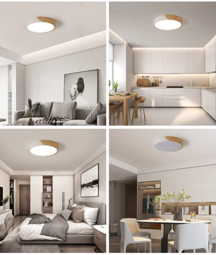 Lumière Plafondlamp – Minimalistische LED-Plafondlamp met Houten Details