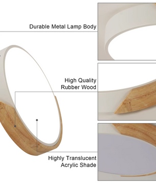 Lumière Plafondlamp – Minimalistische LED-Plafondlamp met Houten Details