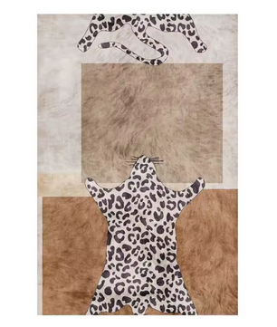LunaSoft Luxe Pluche Luipaardprint Tapijt – Stijlvol, Comfortabel & Antislip