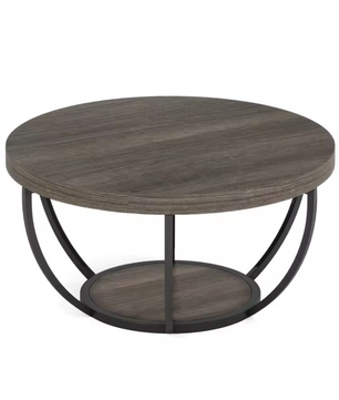 2-Laags Ronde Salontafel – Industriële Stijl