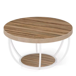 2-Laags Ronde Salontafel – Industriële Stijl
