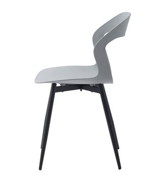 Set van 6 Scandinavische Eetkamerstoelen – Stijlvolle en Comfortabele Stoelen met Metalen Poten (Zwart/Grijs/Wit)
