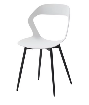 Set van 6 Scandinavische Eetkamerstoelen – Stijlvolle en Comfortabele Stoelen met Metalen Poten (Zwart/Grijs/Wit)