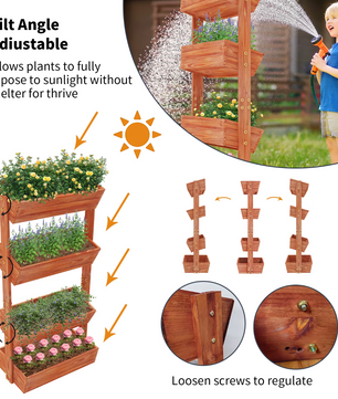 4-Laags Verhoogde Plantenbak met Ladderdesign
