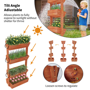 4-Laags Verhoogde Plantenbak met Ladderdesign