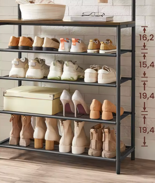Kapstok met Schoenenrek en Plank – Vintage bruin en zwart