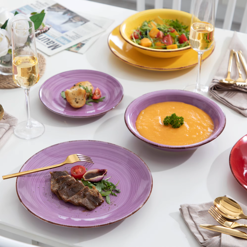 Mexicaanse Stijl Kleurenmix Serviesset – 18/36 Stuks Keramiek Dinerborden, Soepplaten, Dessertborden