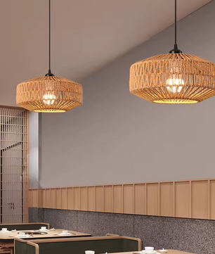 Handgemaakte Rotan Plafondlamp – Klassieke Stijl