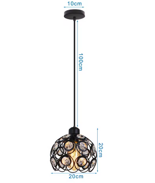 Retro Industriële Hanglamp – Zwart Ijzer E27 Geometrisch Design