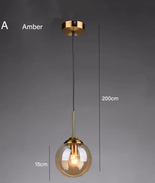 Luxe Glazen Bol Hanglamp – Cocon Design Amber Glas