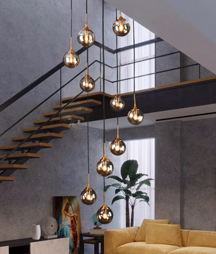 Luxe Glazen Bol Hanglamp – Cocon Design Amber Glas