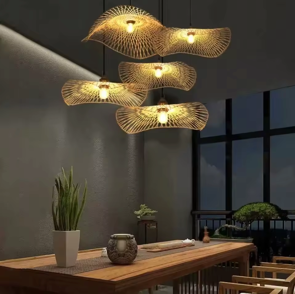 Boho Vintage Handgemaakte Rotan Hanglamp – Natuurlijke Look