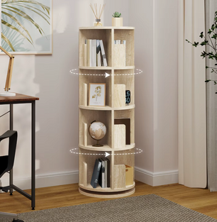 Roterende Boekenkast met 4 Niveaus  – Kast met Draaimechanisme