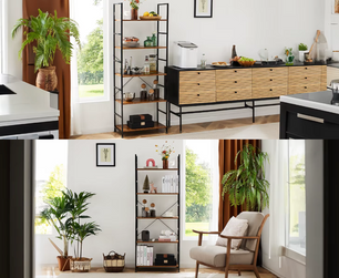 Vintage Design 5-Laags Boekenkast – Slanke Staande Kast voor Boeken en Decoratie