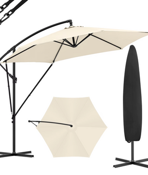 Sedia Vrijstaande Parasol met Hoes – Waterdichte en Kantelbare Hangparasol met UV-bescherming