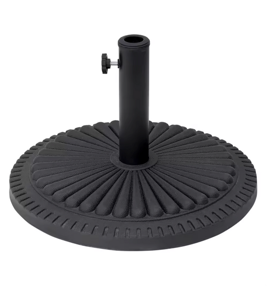 Parasolvoet Zwart – Decoratieve Parasolstandaard Ø49x32 cm, 15 kg