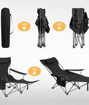 Sedia Opvouwbare Campingstoel – Lichtgewicht Loungestoel met Hoofdsteun
