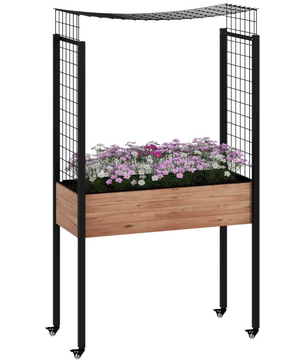 Sedia Plantenbak Tafel met Wielen en Trellis – Verhoogde Plantenbak