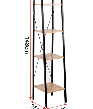 Industriële Stellingkast – 4-Lagen – Metalen Frame met Houten Planken