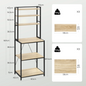 Stellingkast met 6 Planken – Zwart + Rustiek Bruin / Zwart + Licht Eiken