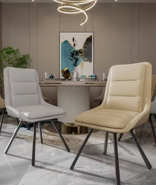 Set van 2 Luxe Draaibare Eetkamerstoelen – 360° Swivel – Gestoffeerd met Hoge Rugleuning