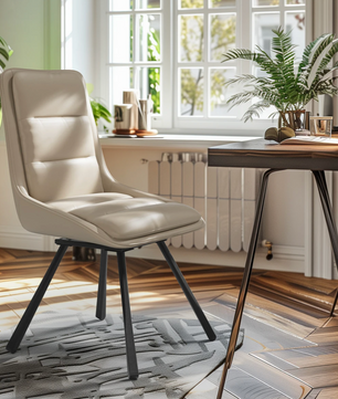 Set van 2 Luxe Draaibare Eetkamerstoelen – 360° Swivel – Gestoffeerd met Hoge Rugleuning