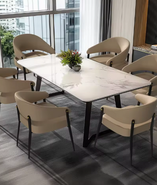 Set van 2 Luxe Eetkamerstoelen – Gewatteerde Zitting & IJzeren Frame – Microvezelleer Stoelen