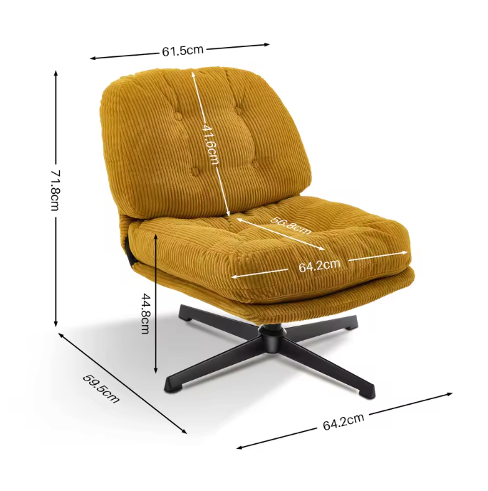 Moderne Opvouwbare Accentstoel met Poef – 360° Draaibare Getufte Loungestoel – Bouclé Stoffering & Verdikt Kussen – Voor Woonkamer en Loungehoek