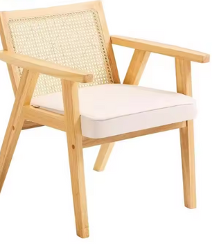 Luxe Rotan Eetkamerstoel – Massief Houten Frame