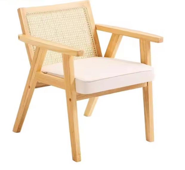 Luxe Rotan Eetkamerstoel – Massief Houten Frame
