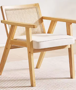 Luxe Rotan Eetkamerstoel – Massief Houten Frame