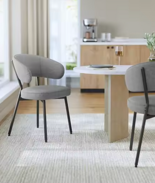 Gestoffeerde Eetkamerstoel Donkergrijs – Comfortabele Zitting, 1 Stuk