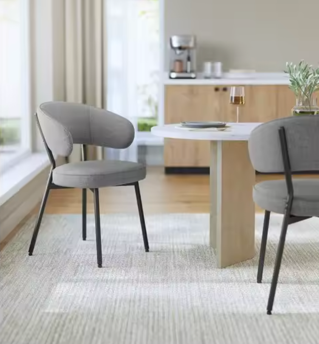 Gestoffeerde Eetkamerstoel Donkergrijs – Comfortabele Zitting, 1 Stuk