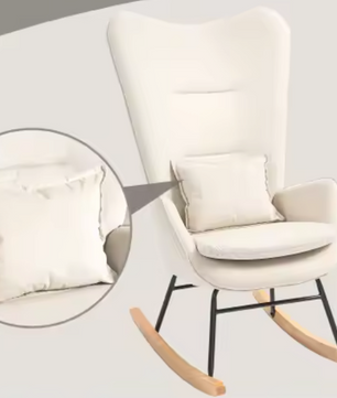 Fluwelen Schommelstoel met Kussen – Elegant & Ergonomisch