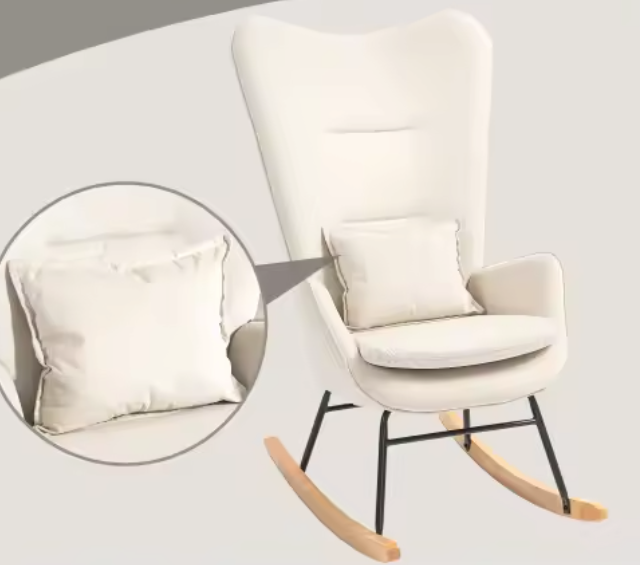 Fluwelen Schommelstoel met Kussen – Elegant & Ergonomisch