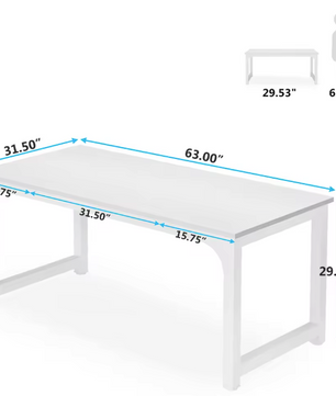Modern Groot Bureau – 160 cm Werktafel met Stalen Frame