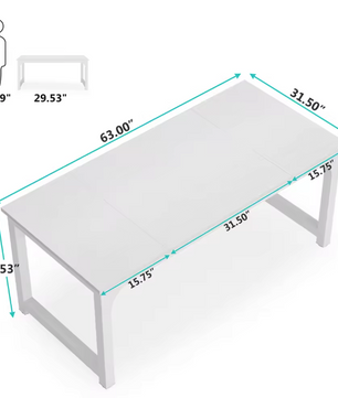 Modern Groot Bureau – 160 cm Werktafel met Stalen Frame