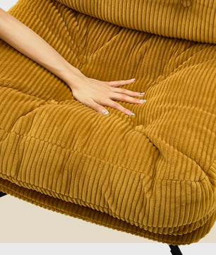 Moderne Opvouwbare Accentstoel met Poef – 360° Draaibare Getufte Loungestoel – Bouclé Stoffering & Verdikt Kussen – Voor Woonkamer en Loungehoek