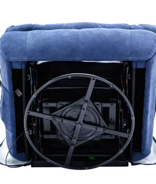 Blauwe Massagefauteuil met Verwarming – Verstelbare Relaxstoel met Opbergvak & Telefoonhouder, Zonder Shiatsu