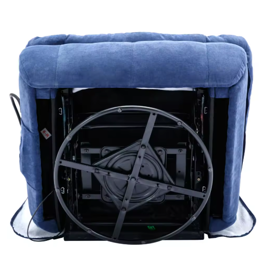 Blauwe Massagefauteuil met Verwarming – Verstelbare Relaxstoel met Opbergvak & Telefoonhouder, Zonder Shiatsu