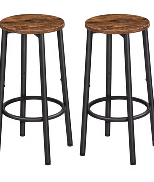 Set van 2 Industriële Barkrukken – Metalen Frame & Voetsteun