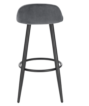 Set van 2 Barkrukken – Fluwelen Zitting met Voetsteun, Modern Design voor Keuken of Bar