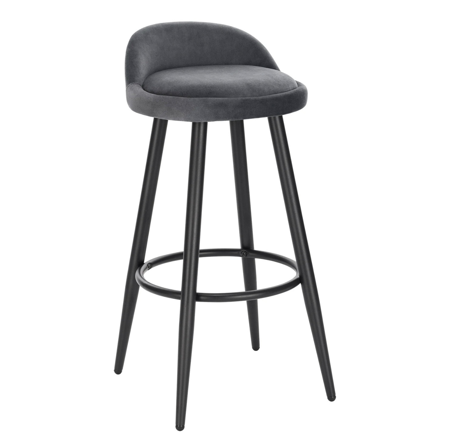 Set van 2 Barkrukken – Fluwelen Zitting met Voetsteun, Modern Design voor Keuken of Bar