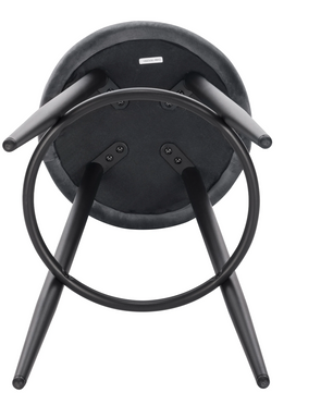 Set van 2 Barkrukken – Fluwelen Zitting met Voetsteun, Modern Design voor Keuken of Bar